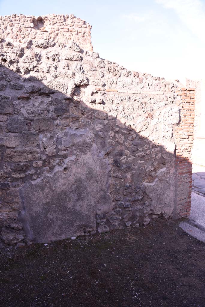 I.4.20 Pompeii. October 2019. Detail of west wall at north end.
Foto Tobias Busen, ERC Grant 681269 D�COR
