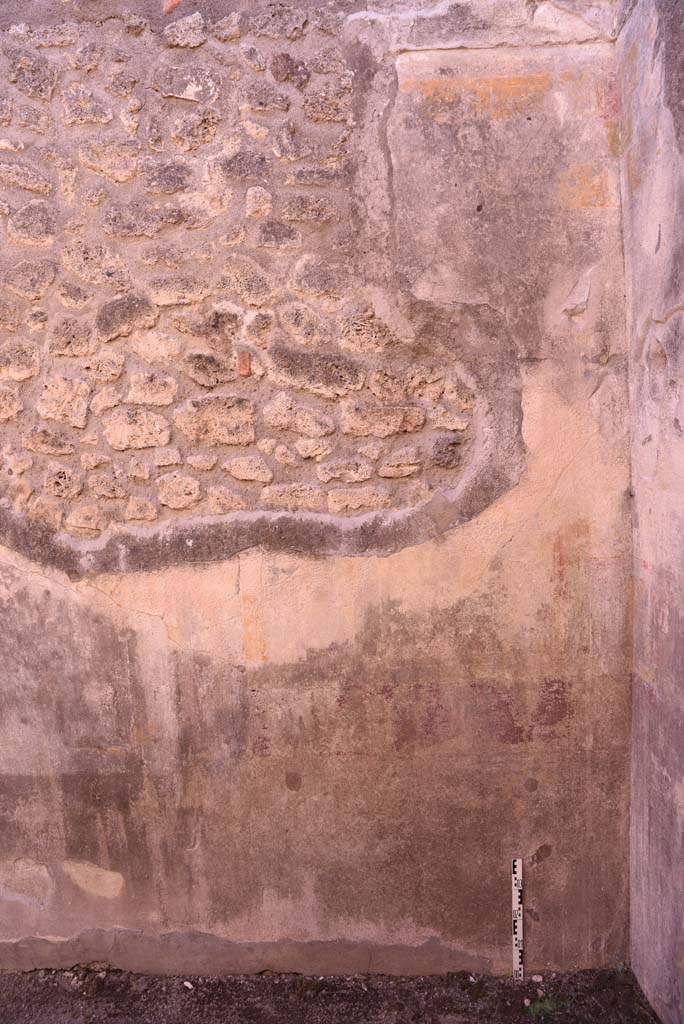 I.4.25 Pompeii. October 2019.   
Room 36, detail of south wall at west end in south-west corner of cubiculum.
Foto Tobias Busen, ERC Grant 681269 D�COR.
