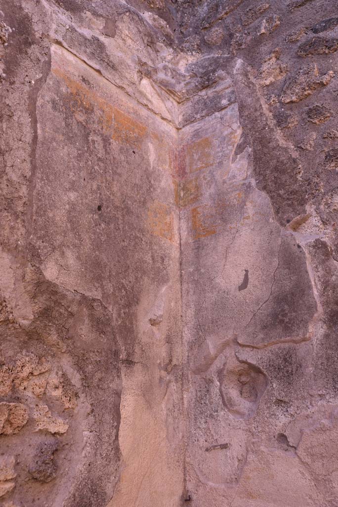 I.4.25 Pompeii. October 2019.   
Room 36, detail of upper south-west corner.
Foto Tobias Busen, ERC Grant 681269 D�COR.
