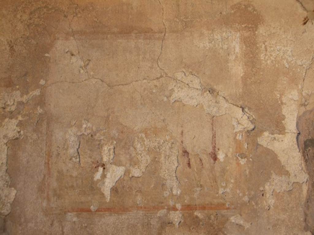 I.4.25 Pompeii. December 2007. Room 23, north wall of cubiculum. Remains of a wall painting. 
An old king wearing a Phrygian cap, long sleeved tunic, with a sceptre in his hand, sits listening to a male youth who is in front of him. 
The youth is dressed in a white Chiton, with yellow sleeves and undergarments and a red cloak. 
See Helbig, W., 1868. Wandgem�lde der vom Vesuv versch�tteten St�dte Campaniens. Leipzig: Breitkopf und H�rtel. (1388, p.316).
Schefold identifies this as Midas learning of the defeat of Marsyas. 
See Schefold, K., 1962. Vergessenes Pompeji. Bern: Francke. (T. 54,4).
