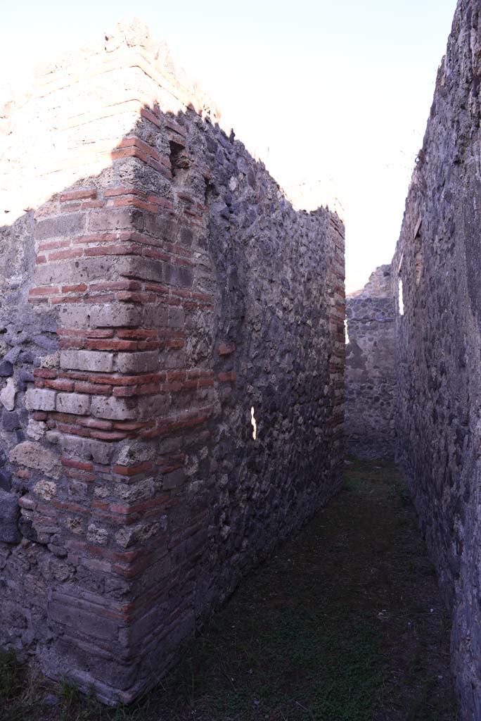 I.4.25 Pompeii. October 2019. Room 64, looking north along west wall of corridor linking two parts of room 64.
Foto Tobias Busen, ERC Grant 681269 DÉCOR.