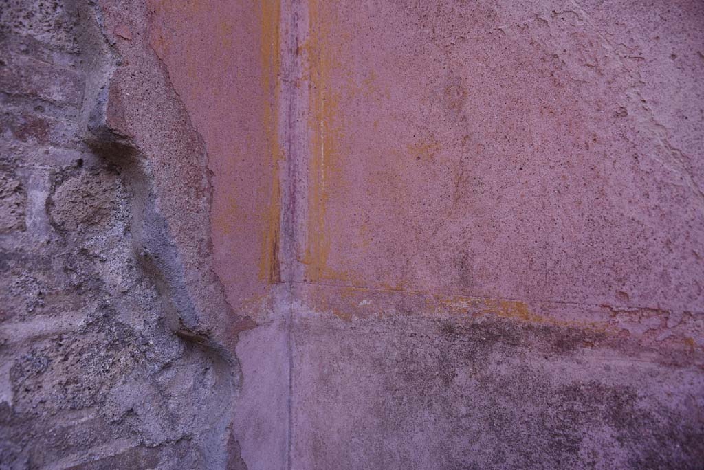 I.4.25 Pompeii. October 2019. Room 58, detail of painted decoration in north-east corner.
Foto Tobias Busen, ERC Grant 681269 DÉCOR.