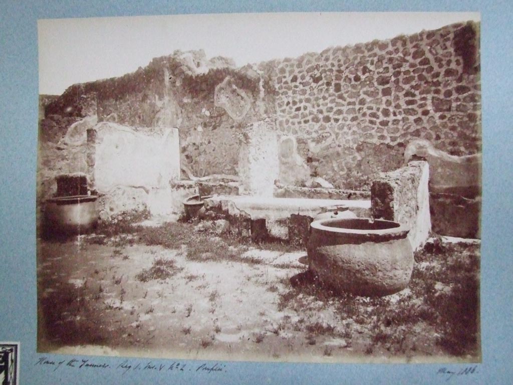 I.5.2 Pompeii. May 1886. Site of fifth and fourth divided compartments.
Photograph courtesy of the Society of Antiquaries, Fox Collection.