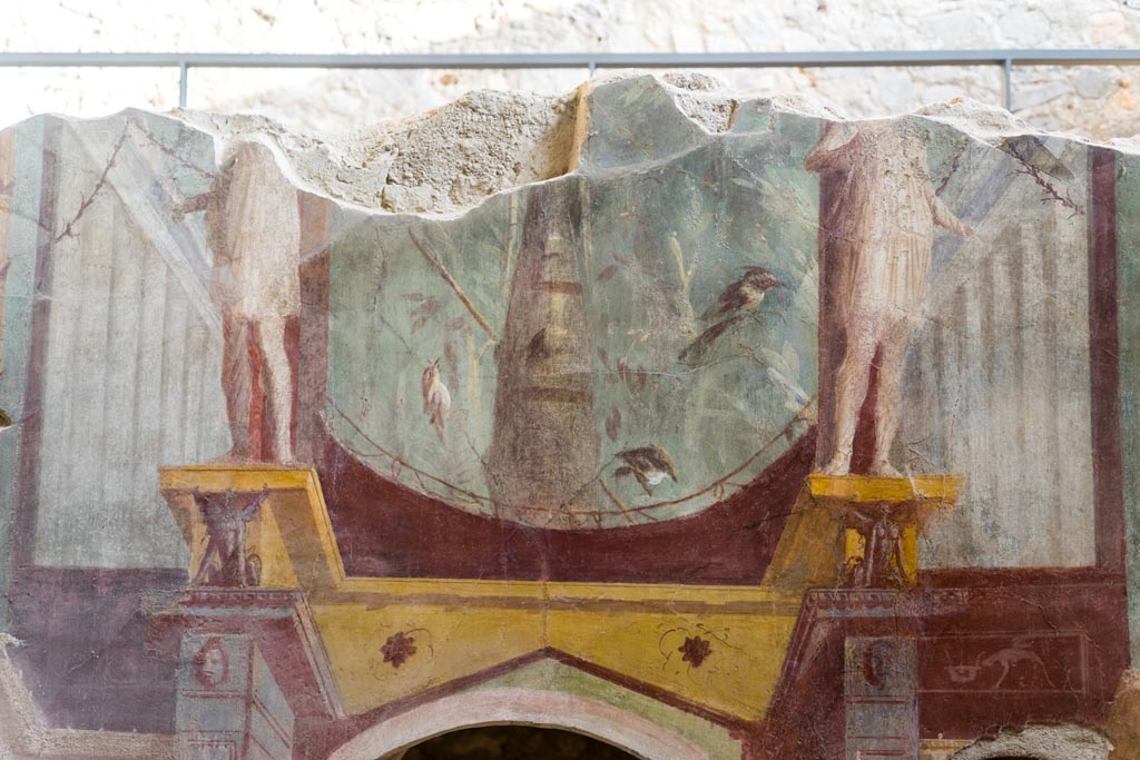 I.6.2 Pompeii. October 2023. Detail from upper south wall above doorway. Photo courtesy of Johannes Eber.