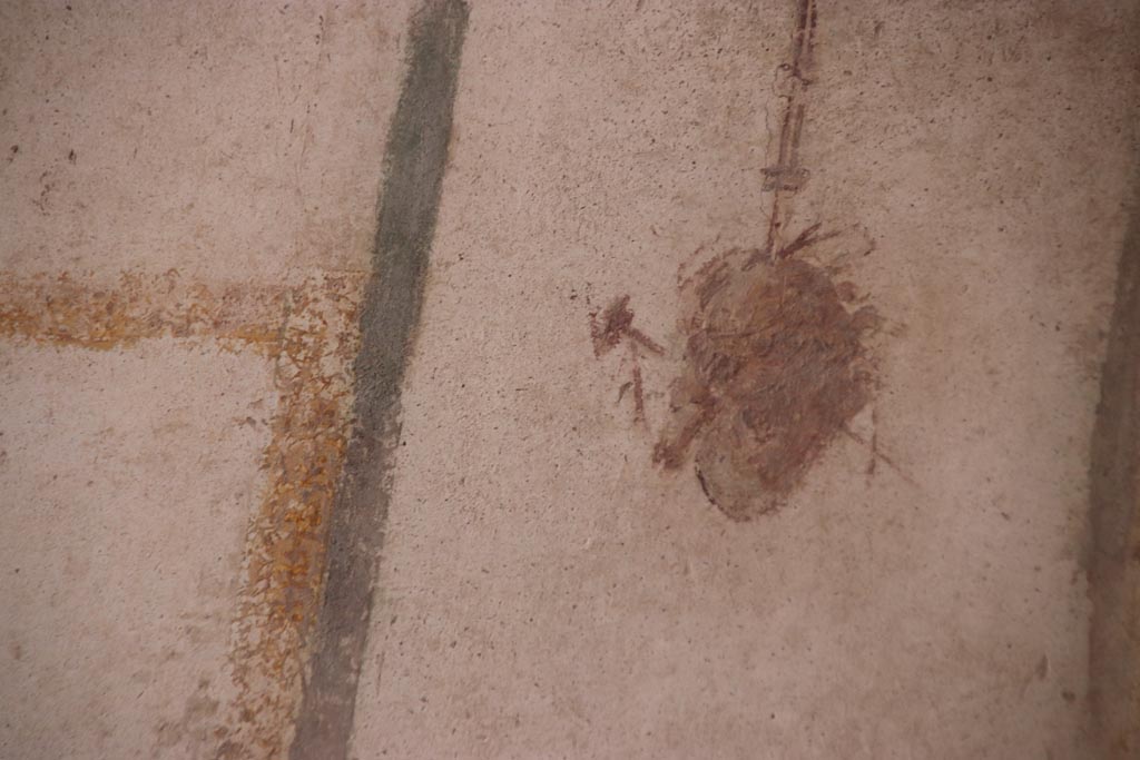 I.6.4 Pompeii. October 2022. Room 6, detail from upper south wall at west end. Photo courtesy of Klaus Heese.