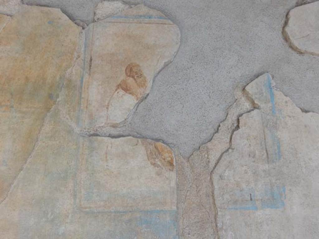 I.6.11 Pompeii. May 2015. Atrium, wall painting on west end of north wall.
Photo courtesy of Buzz Ferebee.

