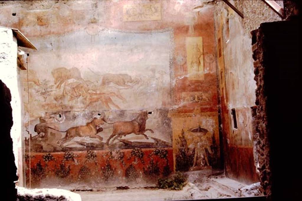 I.6.15 Pompeii. 1964. East end of north wall, north-east corner and east wall. Photo by Stanley A. Jashemski.
Source: The Wilhelmina and Stanley A. Jashemski archive in the University of Maryland Library, Special Collections (See collection page) and made available under the Creative Commons Attribution-Non Commercial License v.4. See Licence and use details.
J64f1403