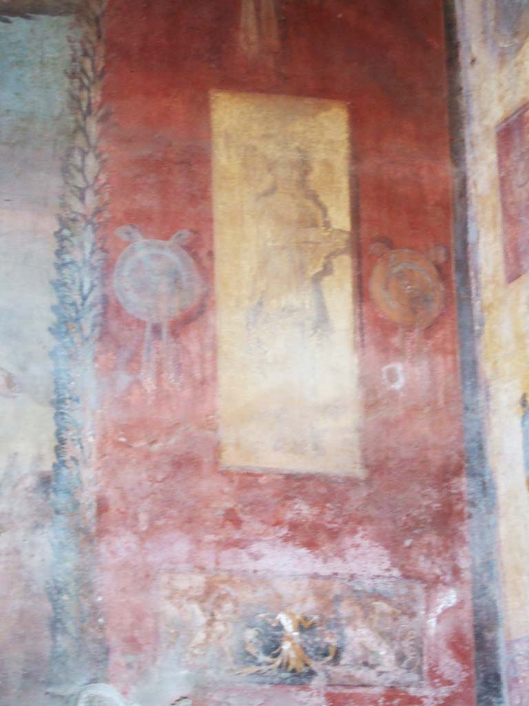 I.6.15 Pompeii. May 2006. Room 9, east end of north wall of small garden.