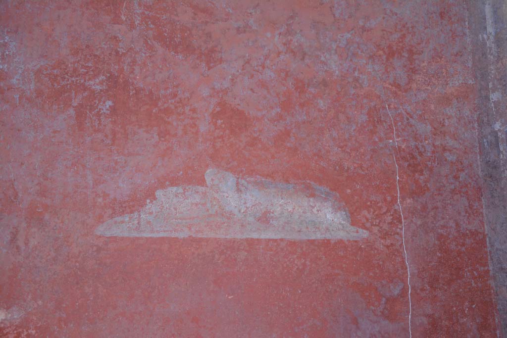 I.7.1 Pompeii. October 2019. Detail of painted cuttlefish from red panel at south end of east wall in atrium.
Foto Annette Haug, ERC Grant 681269 D�COR.
