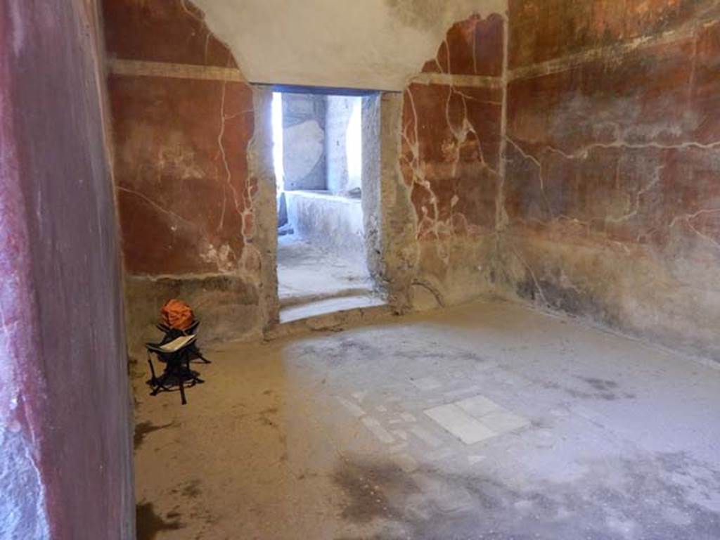 I.8.9 Pompeii. May 2015. Room 3, looking towards the north wall with doorway to bar-room of caupona. Photo courtesy of Buzz Ferebee.