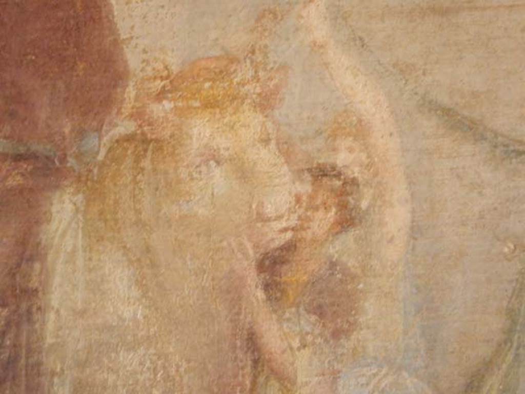 I.8.9 Pompeii. May 2015. Room 7, detail from wall painting of Europa and the Bull.
Photo courtesy of Buzz Ferebee.
