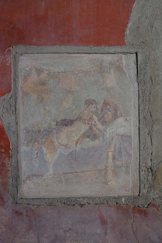 I.9.1 Pompeii. October 2019. Room 11, detail of painting from south wall.
Foto Annette Haug, ERC Grant 681269 D�COR.
