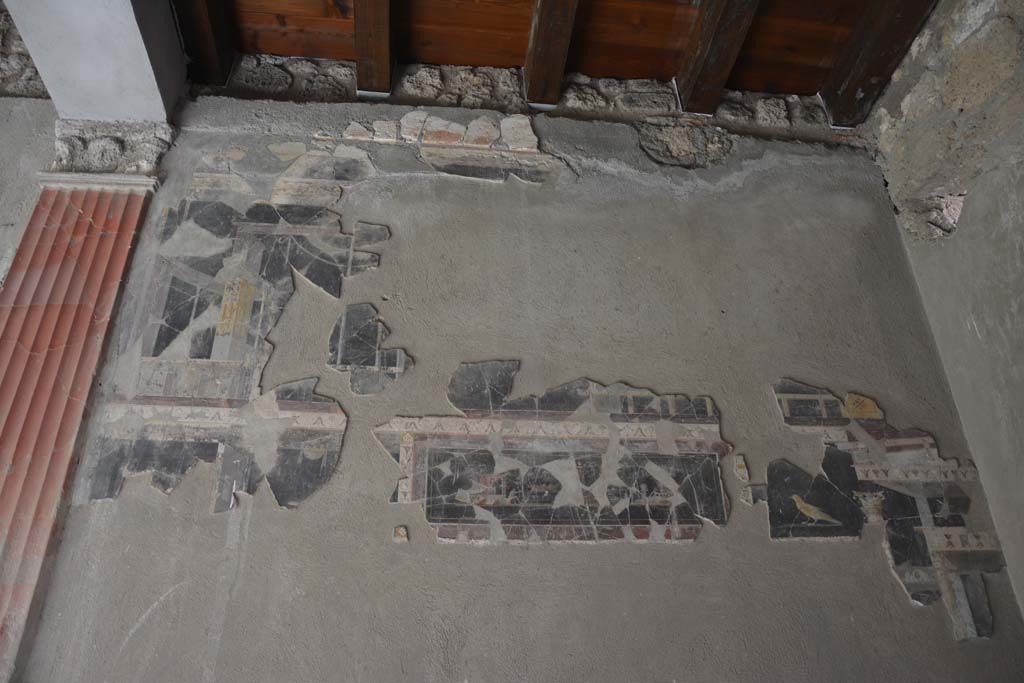 I.9.1 Pompeii. October 2019. Room 8, west wall at north end of triclinium.
Foto Annette Haug, ERC Grant 681269 D�COR.
