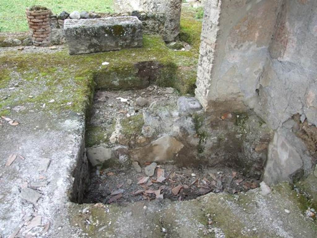 I.9.12 Pompeii. March 2009.  Room 3. Tablinum floor, showing earlier level.