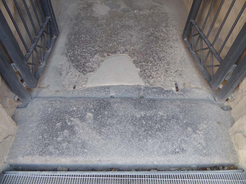 I.10.4 Pompeii. September 2017. Detail of entrance threshold.
Foto Annette Haug, ERC Grant 681269 DÉCOR.