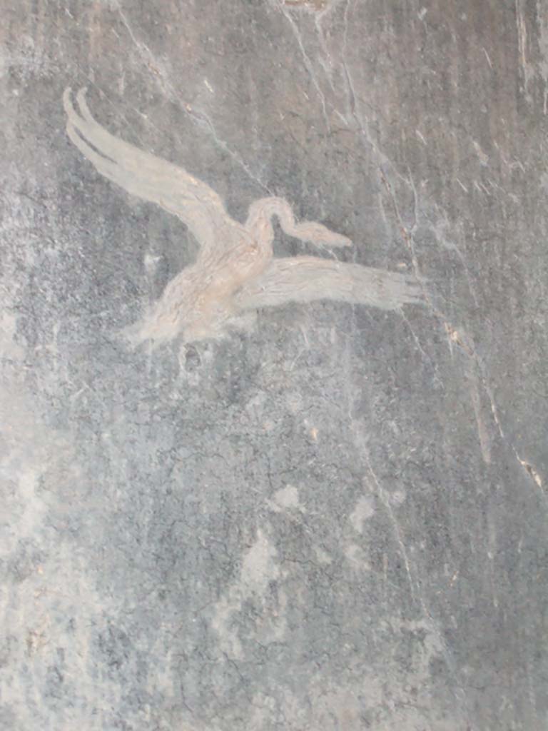 I.10.4 Pompeii. December 2005.
Fauces or entrance corridor. Painting of bird (swan?) with wings outstretched.