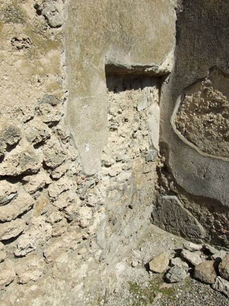 I.10.8 Pompeii. March 2009. Room 5, recess or blocked door in north-east corner of the yard.
