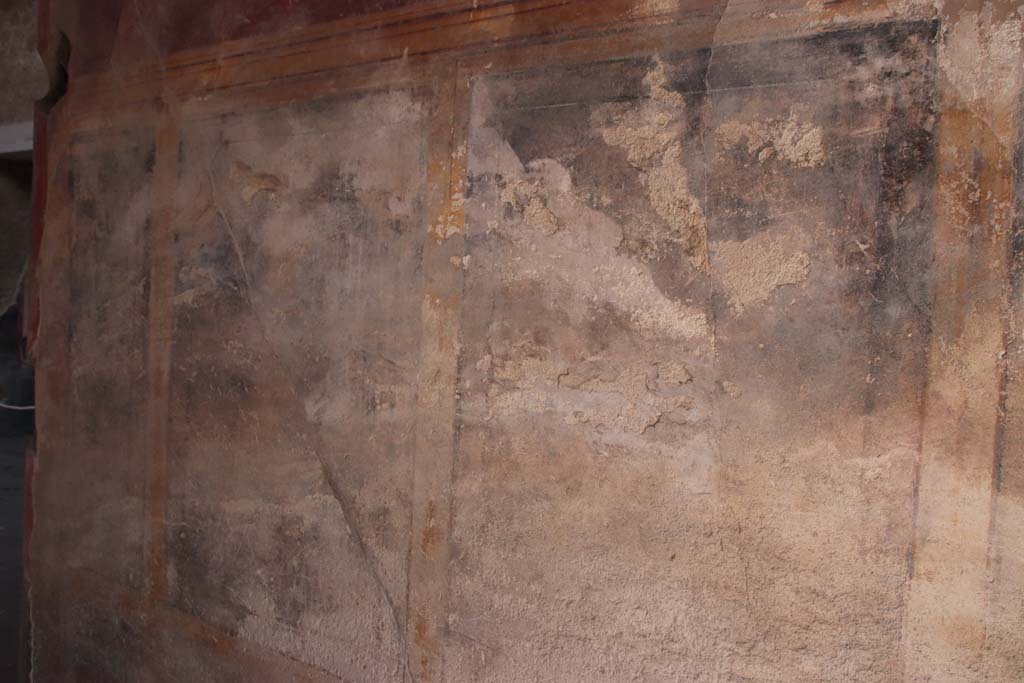 I.10.11 Pompeii. September 2021. Room 1, south wall of fauces, looking east. Photo courtesy of Klaus Heese.