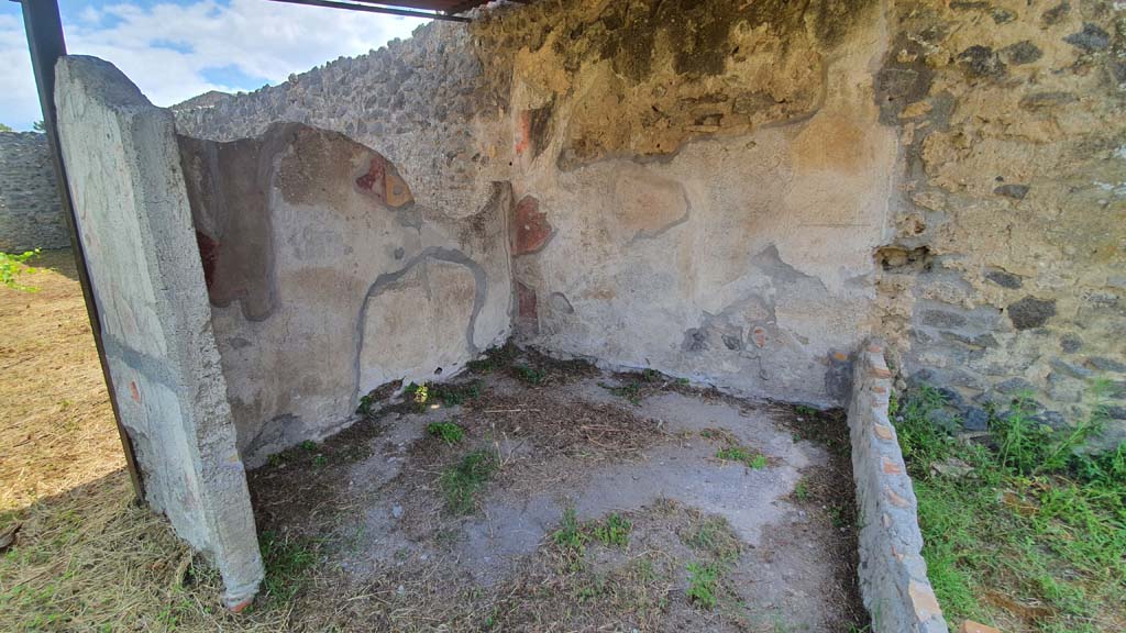I.11.10 Pompeii. July 2021. Looking south-east towards remaining painted walls of small room. 
Foto Annette Haug, ERC Grant 681269 DÉCOR. 
