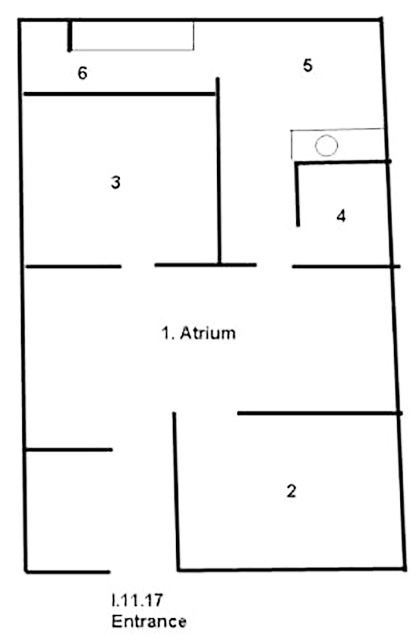 I.11.17 Pompeii. Casa Imperiale 
Room Plan