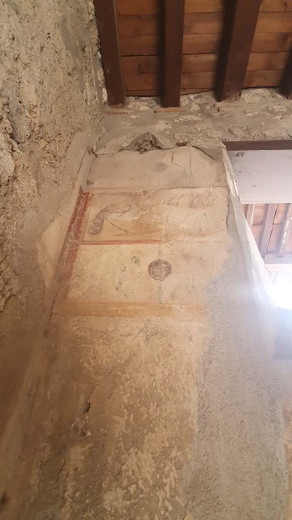 I.12.5 Pompeii. July 2021. Painted decoration on upper north wall on west side of window. 
Foto Annette Haug, ERC Grant 681269 DÉCOR.

