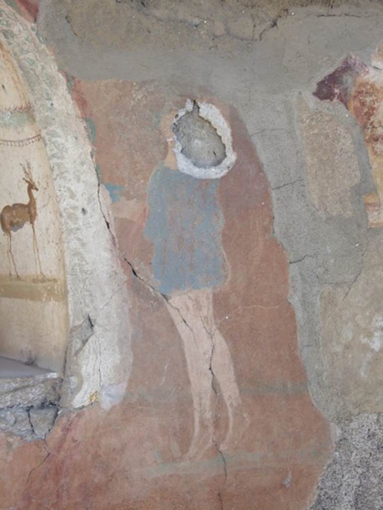 I.12.15 Pompeii. March 2009. Room 5, Lar on south side of lararium niche.