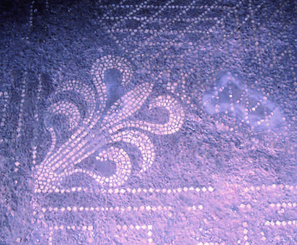 I.14.2 Pompeii. Room H, detail of palmette in mosaic floor.
Fig. 248 — Palmette du pavement du salon de la maison I 14, 2 (photographie Véronique Blanc-Bijon).
Voir Véronique Blanc-Bijon : Les Sols in Magali Cullin-Mingaud, 2010. La vannerie dans l'Antiquité romaine: Collection du Centre Jean Bérard 35. Paris. Centre Jean Berard, pp. 233-8, fig. 248.
https://books.openedition.org/pcjb/706