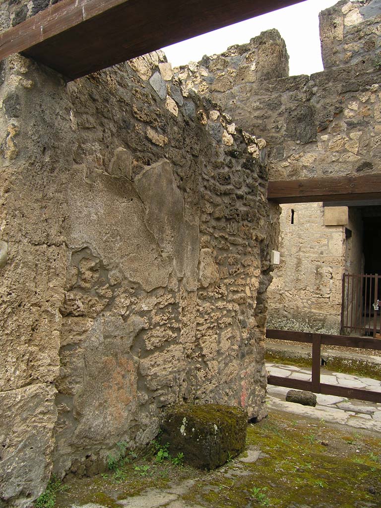 I.14.2 Pompeii. July 2008. Looking east along north side of entrance corridor, room A.
Photo courtesy of Guilhem Chapelin. 
