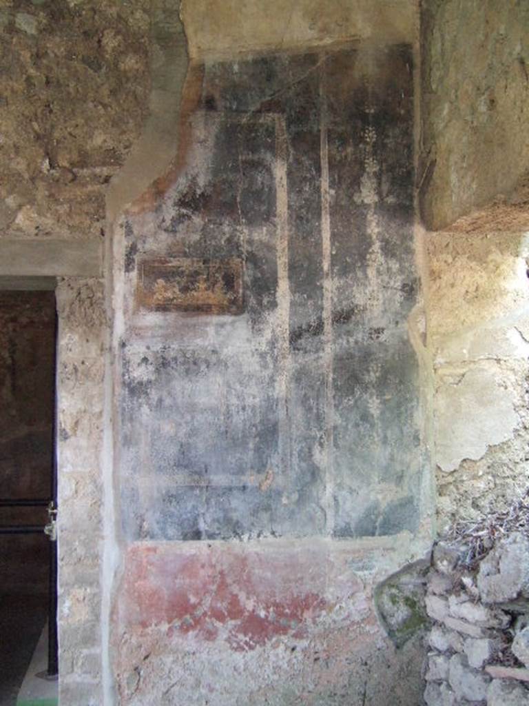 I.17.4 Pompeii.   May 2006. Painted plaster in south west corner of peristyle.