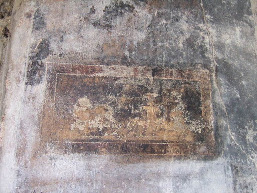 I.17.4 Pompeii.   May 2006. Painted panel in south west corner of peristyle. 
Still life with kantharos on a pedestal.See Bragantini, de Vos, Badoni, 1981. Pitture e Pavimenti di Pompei, Parte 1. Rome: ICCD.  (p.204).
