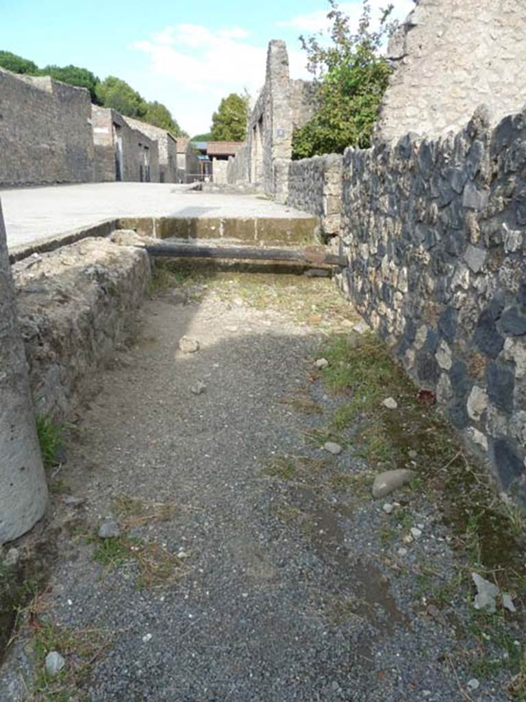 I.21.1/2 Pompeii. September 2015. Looking east along Via della Palestra towards I.21.3.