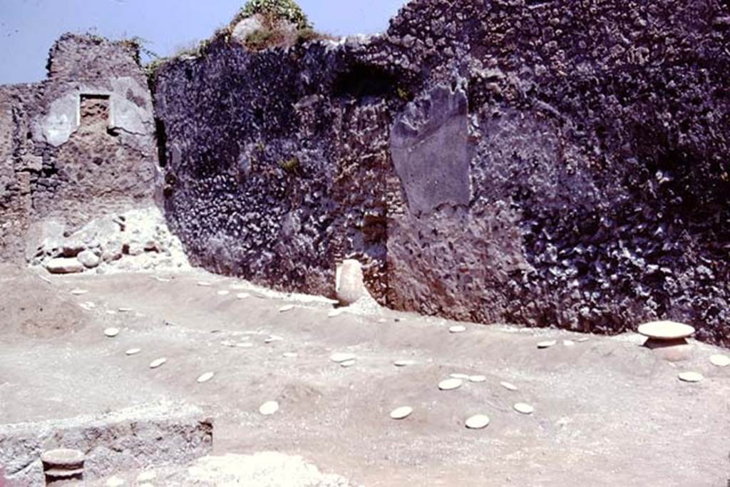 I.21.3 Pompeii. 1974. Looking towards north-east corner and east wall. Photo by Stanley A. Jashemski.   
Source: The Wilhelmina and Stanley A. Jashemski archive in the University of Maryland Library, Special Collections (See collection page) and made available under the Creative Commons Attribution-Non Commercial License v.4. See Licence and use details. J74f0721
