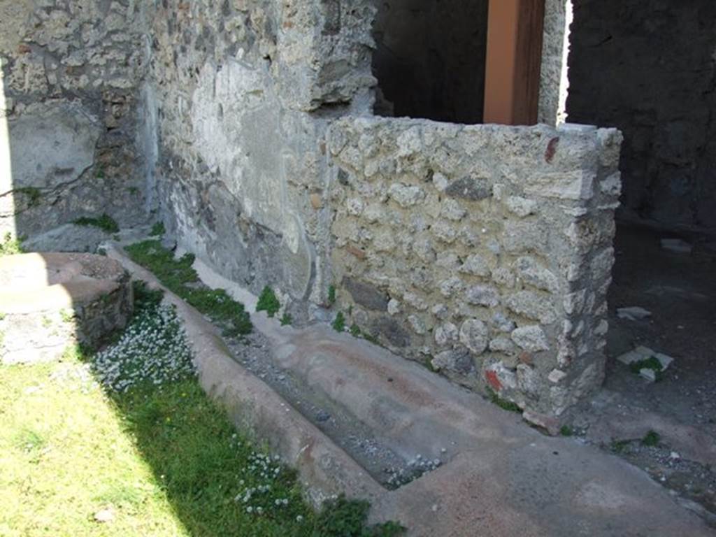 II.1.9 Pompeii.  March 2009.  Gutter along the east edge of the courtyard garden.
