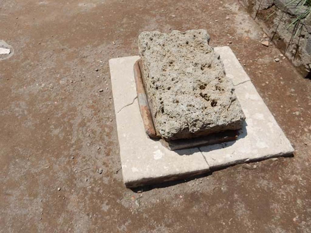 II.2.2 Pompeii. May 2016. Room 2, site of cistern-mouth on south side of impluvium. 
Photo courtesy of Buzz Ferebee.

