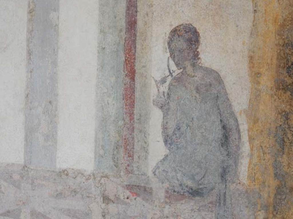 II.3.3 Pompeii. May 2016. Room 9, detail of figure from south wall. Photo courtesy of Buzz Ferebee.