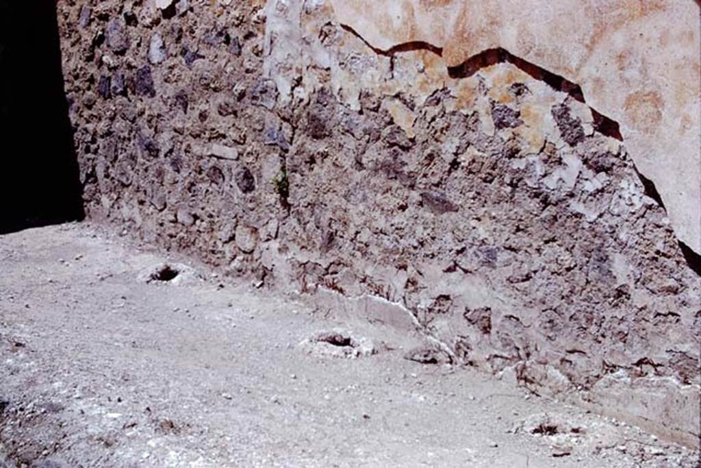 ll.5 Pompeii, 1968.  Looking north-west across triclinium. Photo by Stanley A. Jashemski.
Source: The Wilhelmina and Stanley A. Jashemski archive in the University of Maryland Library, Special Collections (See collection page) and made available under the Creative Commons Attribution-Non Commercial License v.4. See Licence and use details.
J68f1939
