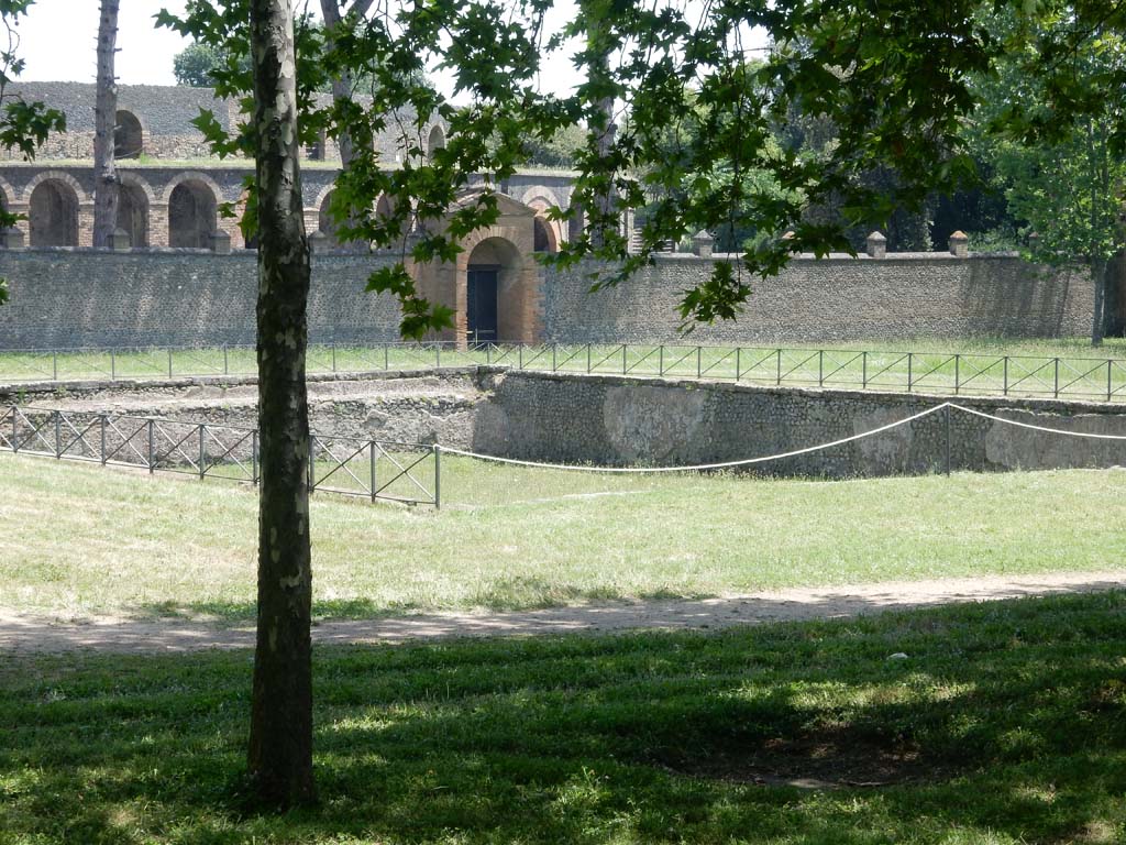II.7 Pompeii. June 2019. Looking south-east across pool. Photo courtesy of Buzz Ferebee.