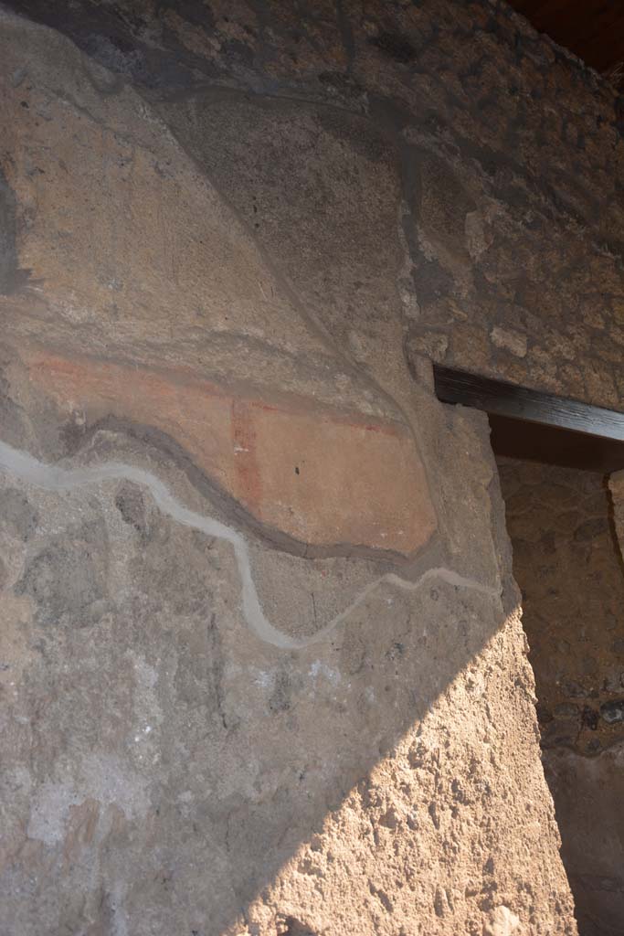 II.8.2 Pompeii. July 2017. 
Detail of remaining painted wall on north side of entrance corridor.
Foto Annette Haug, ERC Grant 681269 D�COR.
