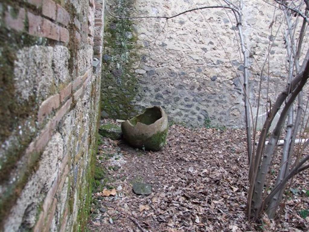 II.9.2 Pompeii. December 2007. Garden area 8 with remains of pot.