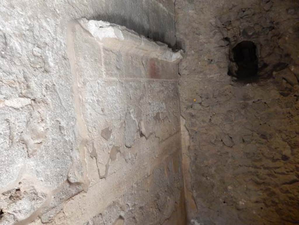II.9.5 Pompeii, May 2018. Room 5, north wall with remains of stucco. Photo courtesy of Buzz Ferebee.