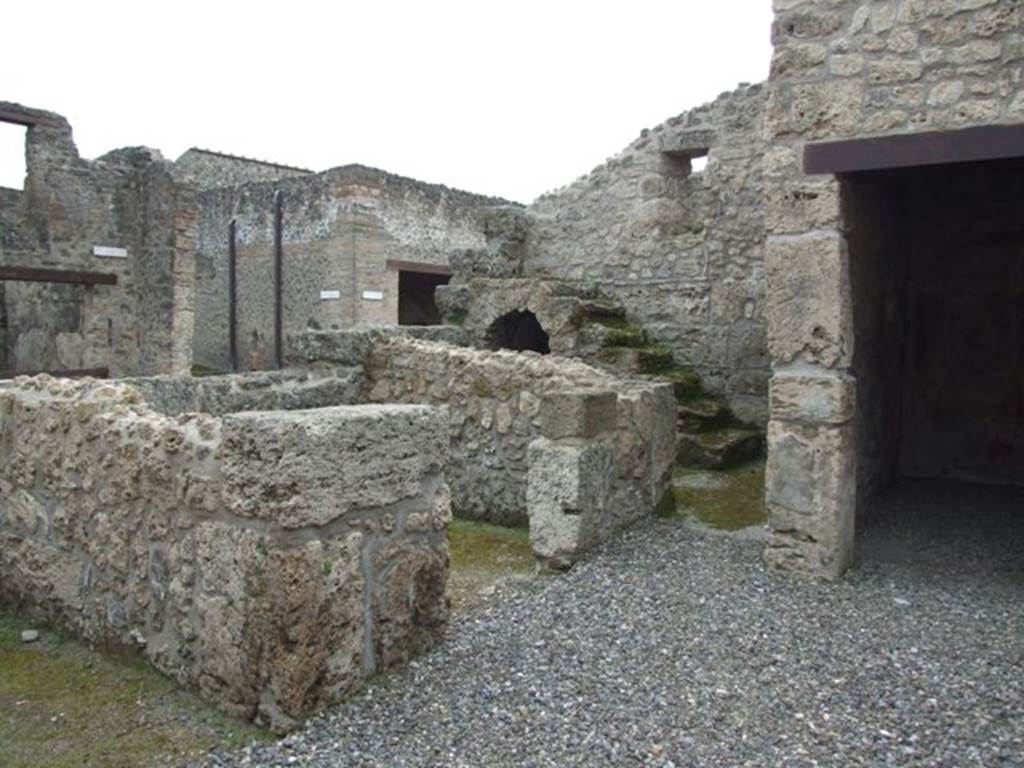 III.2.1 Pompeii.  March 2009.  South west side of the atrium, with Doors to Room 2, 3 and 4.