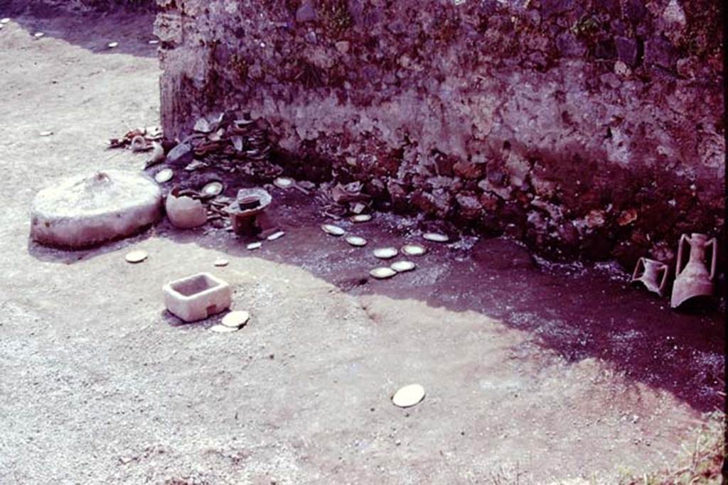 III.7 Pompeii. 1976. Area near south-west corner, once excavated and cleaned. Photo by Stanley A. Jashemski.   
Source: The Wilhelmina and Stanley A. Jashemski archive in the University of Maryland Library, Special Collections (See collection page) and made available under the Creative Commons Attribution-Non Commercial License v.4. See Licence and use details. J76f0544
