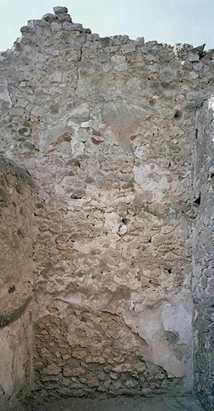 V.1.18 Pompeii. c.2005-2008. Room “c”.  
North wall before restoration. Photo by Hans Thorwid.
Photo courtesy of The Swedish Pompeii Project.
