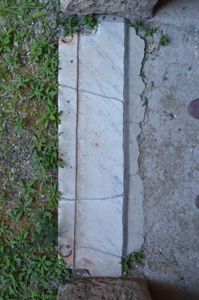 V.2.h Pompeii. October 2017. Room �i�, detail of marble threshold of doorway.
Foto Taylor Lauritsen, ERC Grant 681269 D�COR.
