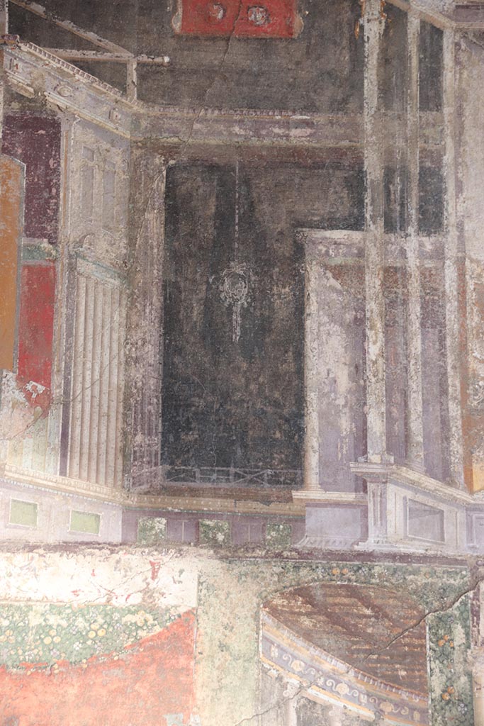 V.4.a Pompeii. October 2024. Room ‘h’, detail from upper north wall. Photo courtesy of Klaus Heese.

