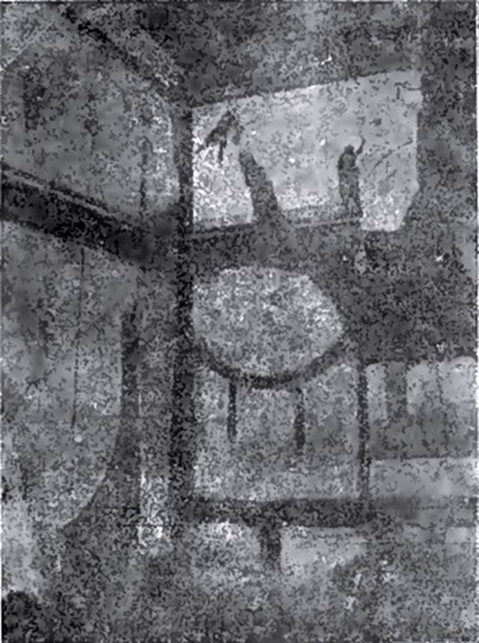 V.5.3 Pompeii. Room 6, north-west corner of triclinium.
See Notizie degli Scavi di Antichit�, 1899, p.354
