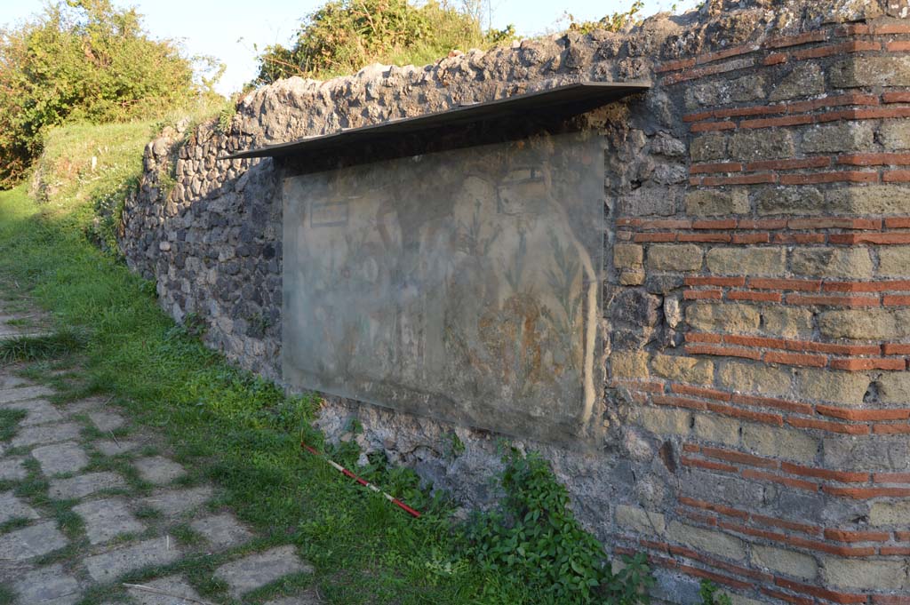 V.6.19 Pompeii. October 2017. Looking south-east towards painted street shrine.
Foto Taylor Lauritsen, ERC Grant 681269 D�COR.
