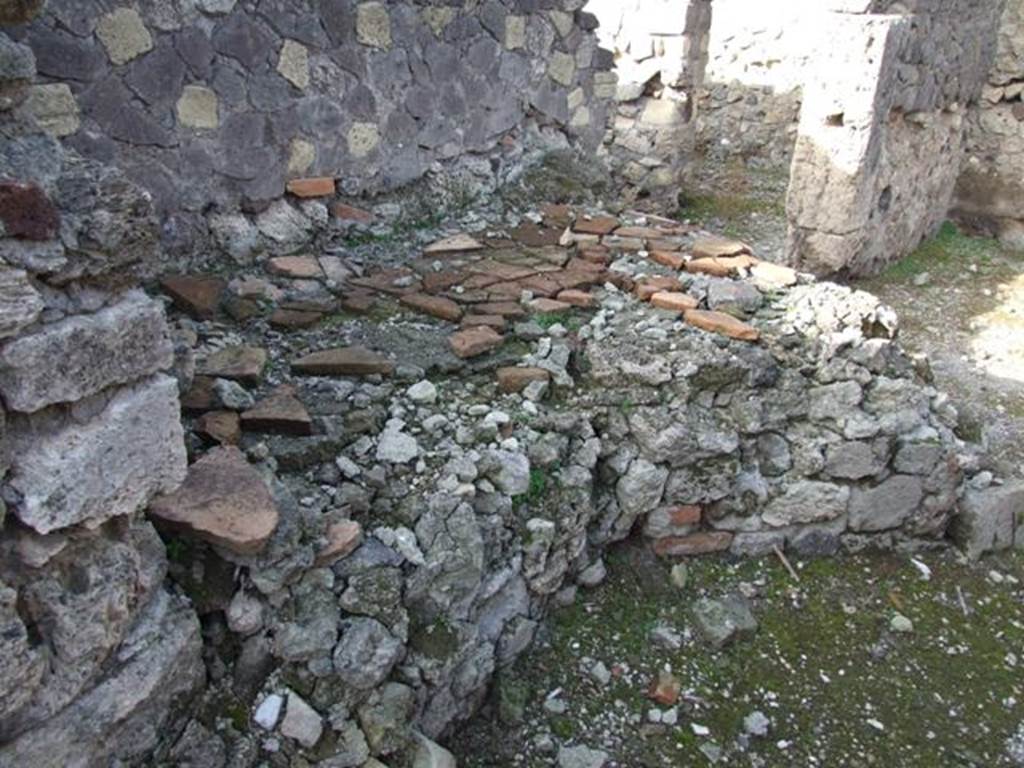 VI.1.7 Pompeii. December 2007. Room 4, ?hearth in kitchen.