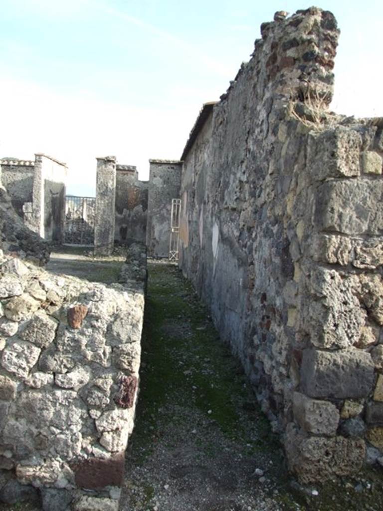VI.1.7 Pompeii. December 2007. Room 8 corridor, looking east towards atrium of VI.1.25.