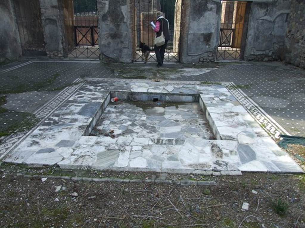 VI.1.7 House of the Vestals.  Impluvium in atrium.